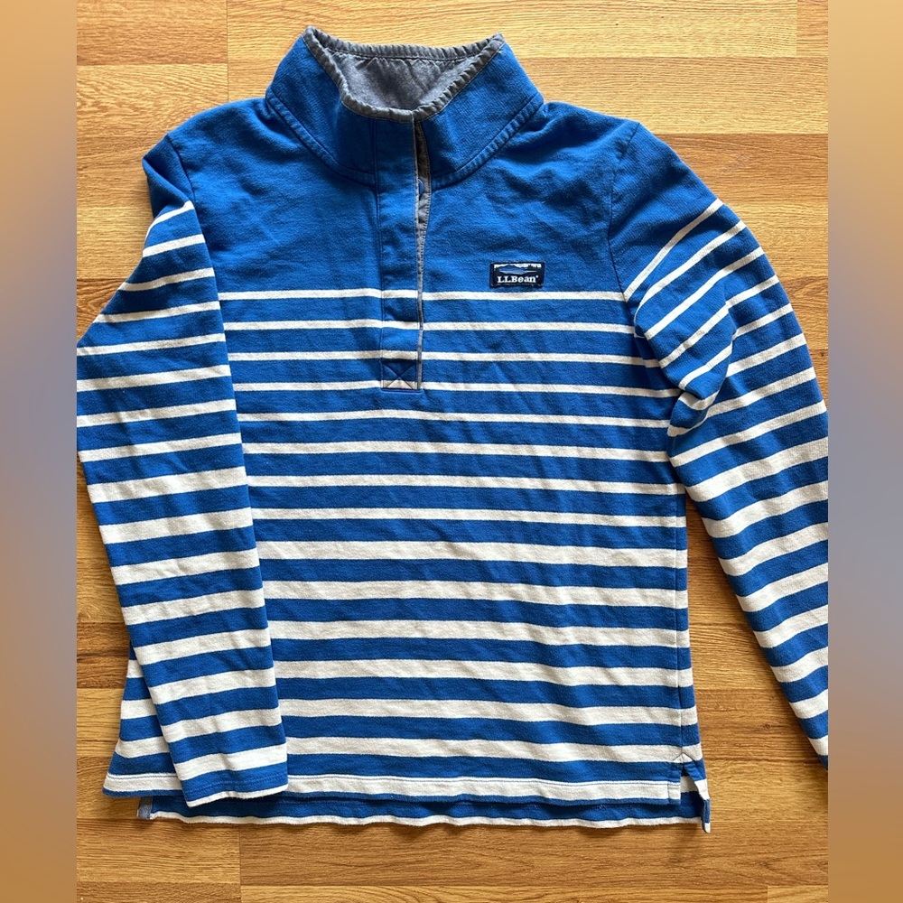 LL BEAN !!!! Women’s Soft Cotton Rugby Stripe Large shirt